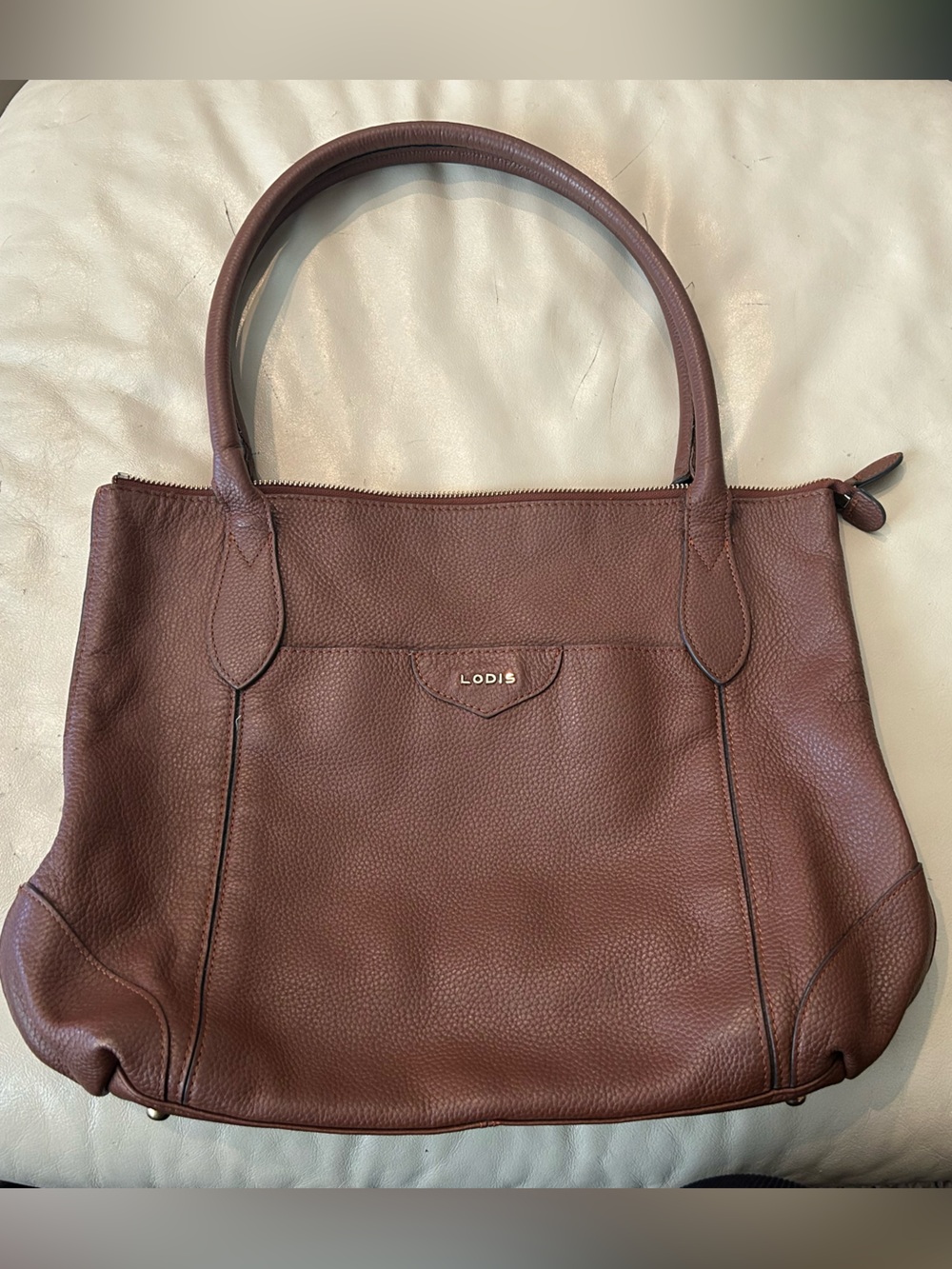 LODIS Siera Leather Travel Tote Bag